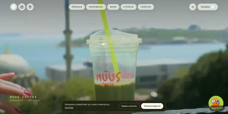 MUUS Coffee Web Sitesi ekran görüntüsü